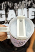 Rhinestone Cross Embellished Alloy Travel Handle Tumbler
