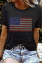 Rhinestone Embellished American Flag Graphic Short Sleeve Tee