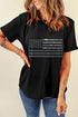 Rhinestone Embellished Flag Graphic Short Sleeve Tee