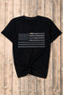 Rhinestone Embellished Flag Graphic Short Sleeve Tee