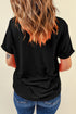 Rhinestone Embellished Flag Graphic Short Sleeve Tee