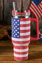 Rhinestone Embellished Flag Print Stainless Steel Travel Tumbler