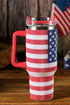 Rhinestone Embellished Flag Print Stainless Steel Travel Tumbler
