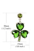 Rhinestone Embellished Four Leaf Clover Alloy Drop Earrings