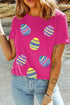 Rhinestone Embellished Graphic Short Sleeve Crew Neck Tee
