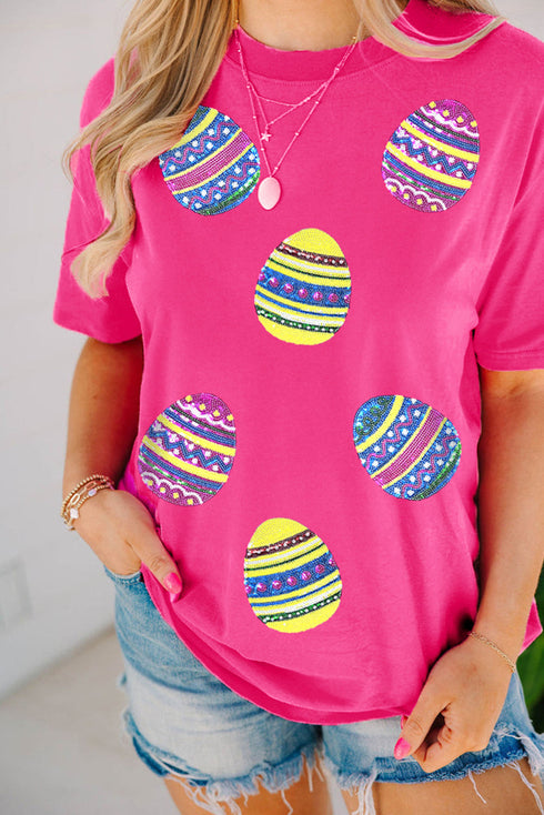 Rhinestone Embellished Graphic Short Sleeve Crew Neck Tee