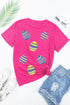 Rhinestone Embellished Graphic Short Sleeve Crew Neck Tee