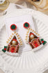 Rhinestone Embellished House Motif Dangle Earrings