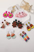 Rhinestone Embellished House Motif Dangle Earrings