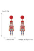 Rhinestone Embellished Novelty Soldier Motif Statement Earrings