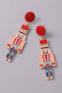 Rhinestone Embellished Novelty Soldier Motif Statement Earrings