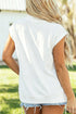 Rhinestone Embellished Pumpkin Graphic High Neck Cap Sleeve Tank Top