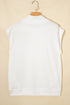 Rhinestone Embellished Pumpkin Graphic High Neck Cap Sleeve Tank Top