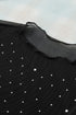 Rhinestone Embellished Sheer Mesh Long Sleeve Slim Top