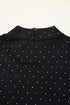 Rhinestone Embellished Sheer Mesh Long Sleeve Top
