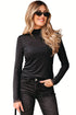Rhinestone Embellished Sheer Mesh Long Sleeve Top