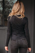 Rhinestone Embellished Sheer Mesh Long Sleeve Top