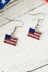 Rhinestone Embellished Squared Flag Drop Earrings