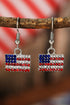 Rhinestone Embellished Squared Flag Drop Earrings