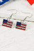 Rhinestone Embellished Squared Flag Drop Earrings