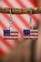Rhinestone Embellished Squared Flag Drop Earrings