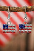 Rhinestone Embellished Squared Flag Drop Earrings