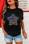 Rhinestone Embellished Star Graphic Short Sleeve Knit Tee