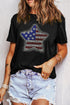 Rhinestone Embellished Star Graphic Short Sleeve Knit Tee