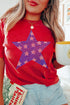 Rhinestone Embellished Star Pattern Short Sleeve Graphic Tee