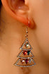 Rhinestone Embellished Tree Shape Dangle Hook Earrings