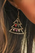 Rhinestone Embellished Tree Shape Dangle Hook Earrings