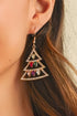 Rhinestone Embellished Tree Shape Dangle Hook Earrings