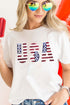 Rhinestone Embellished USA Graphic Short Sleeve Tee