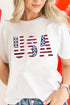 Rhinestone Embellished USA Graphic Short Sleeve Tee