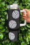Rhinestone Embellished Volleyball Graphic Travel Tumbler