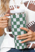 Rhinestone Encrusted Checkered Pattern Handled Tumbler