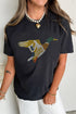 Rhinestone Flying Mallard Graphic Round Neck T Shirt
