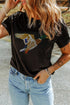 Rhinestone Flying Mallard Graphic Round Neck T Shirt