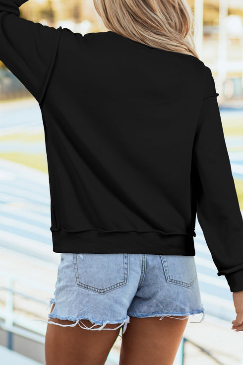 Rhinestone Flying Mallard Mock Neck Tunic Sweatshirt