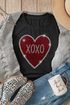 Rhinestone Heart Graphic Short Sleeve Crewneck Tee