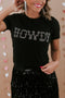 Rhinestone Howdy Graphic Slim Fit Crew Neck Tee
