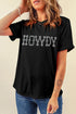 Rhinestone Howdy Graphic Slim Fit Crew Neck Tee