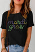 Rhinestone Letter Graphic Crew Neck Short Sleeve Tee