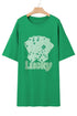 Rhinestone Lucky Poker Cards Oversized T Shirt Mini Dress