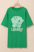 Rhinestone Lucky Poker Cards Oversized T Shirt Mini Dress