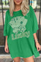 Rhinestone Lucky Poker Cards Oversized T Shirt Mini Dress