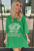 Rhinestone Lucky Poker Cards Oversized T Shirt Mini Dress