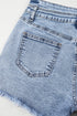 Rhinestone Patchwork Raw Hem High Waist Denim Shorts