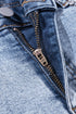 Rhinestone Patchwork Raw Hem High Waist Denim Shorts