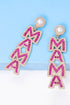 Rhinestone Pearl Embellished Letter Dangle Earrings